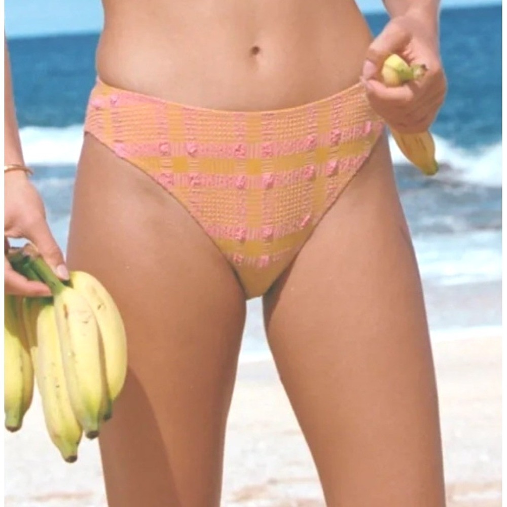 Andie Swim Classic Bikini Bottom Candy Plaid Gingham Est XXL Resort Beach Pool‎